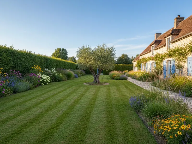 Un jardin entretenu — modèle Aubépine Jardins