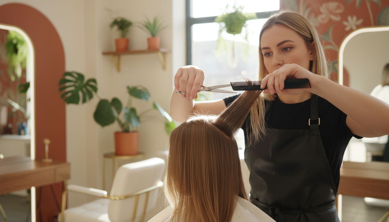 Coupe aux ciseaux dans le salon