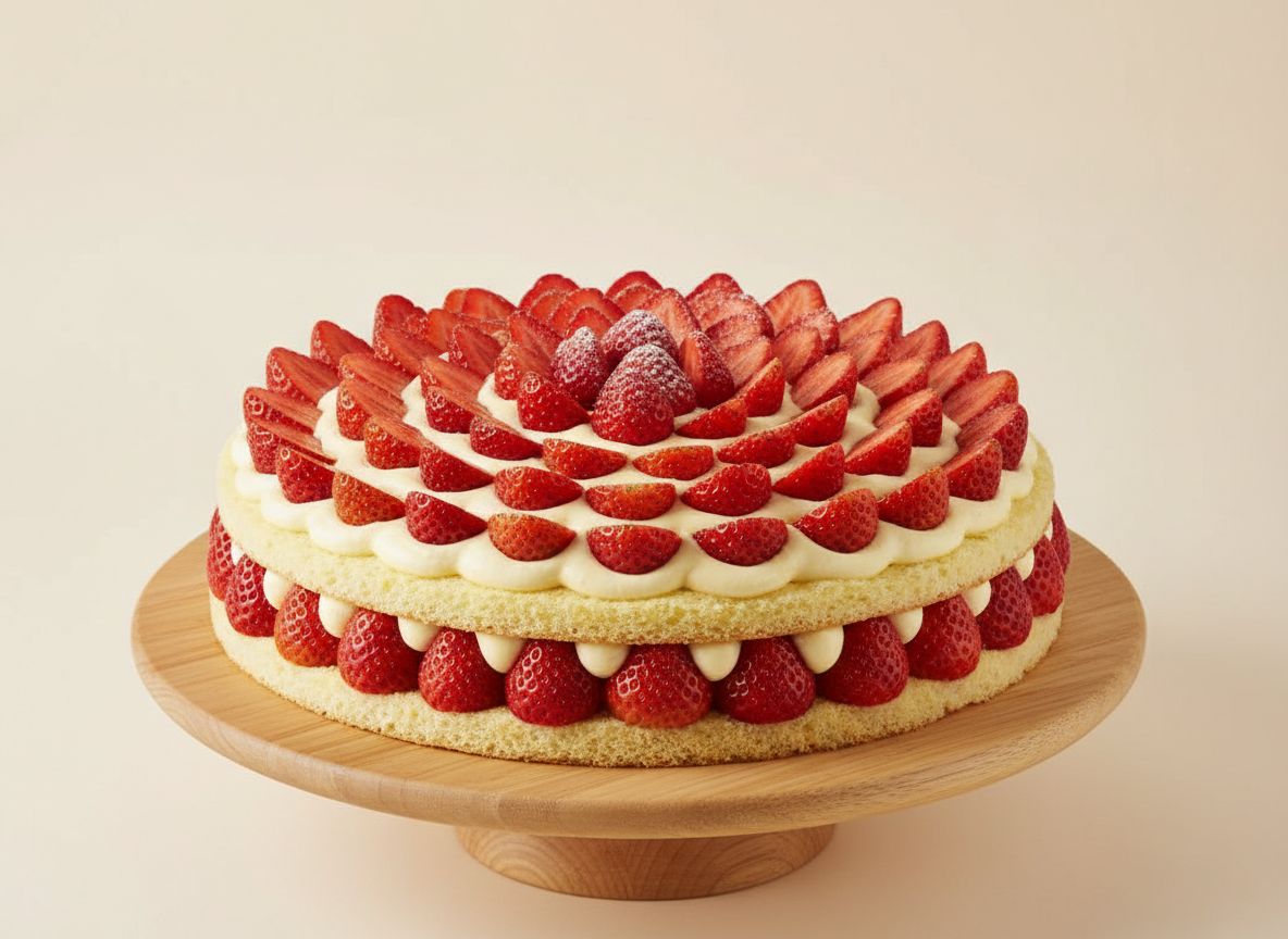 Fraisier de fête aux fraises fraîches