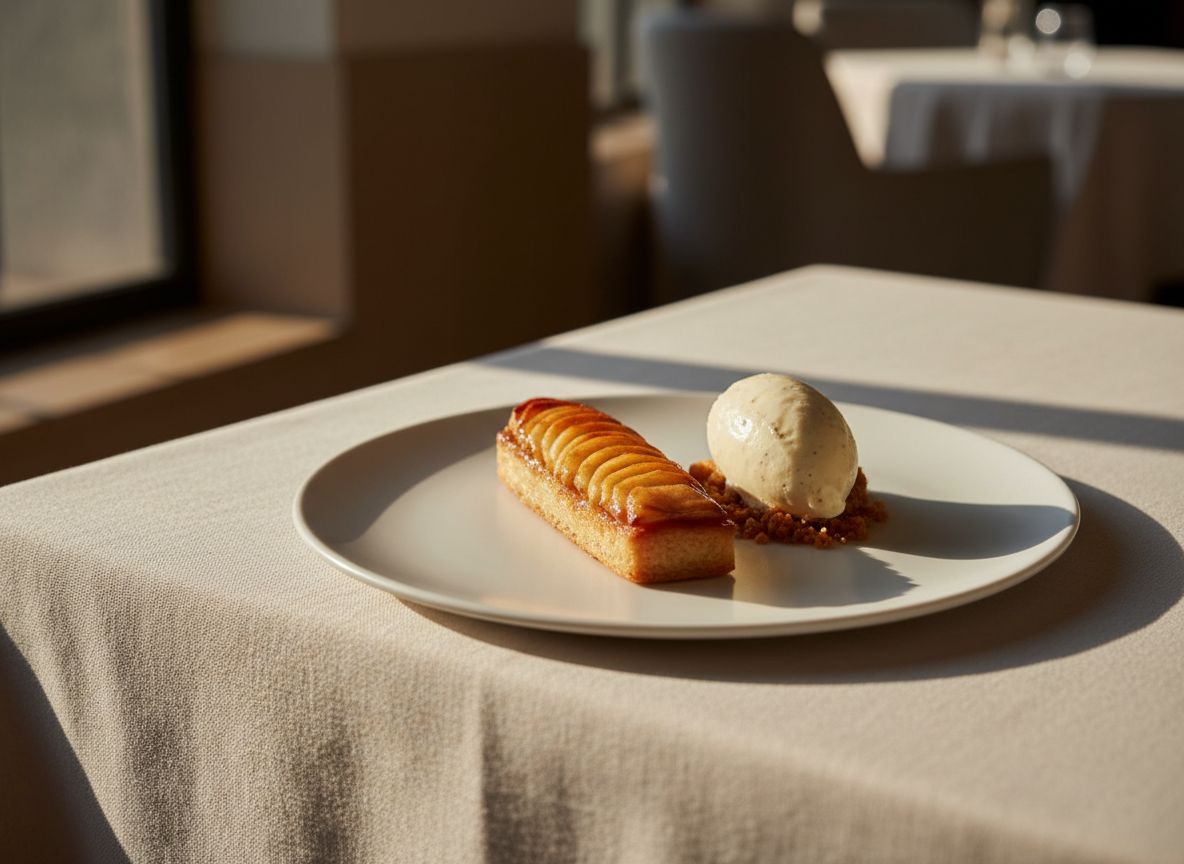 Tarte fine aux pommes et glace vanille