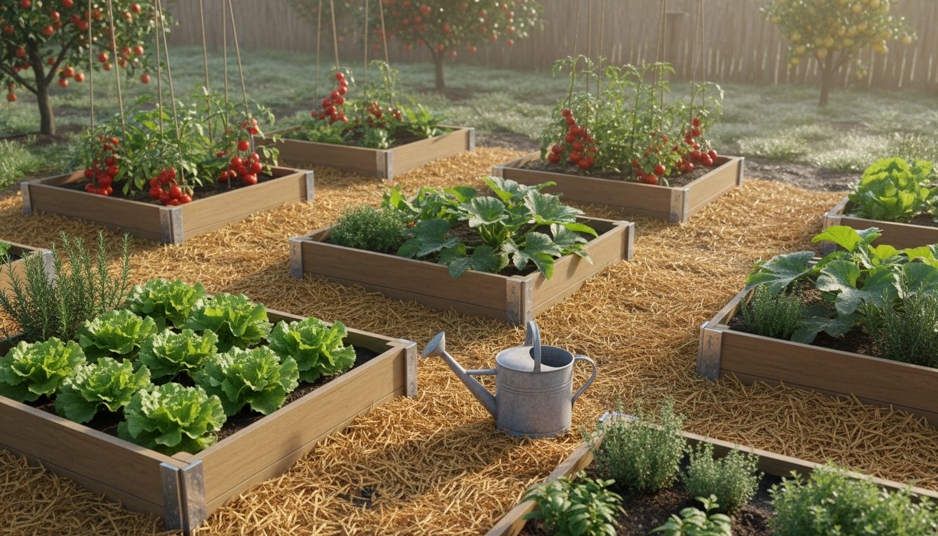 Potager en carrés surélevés