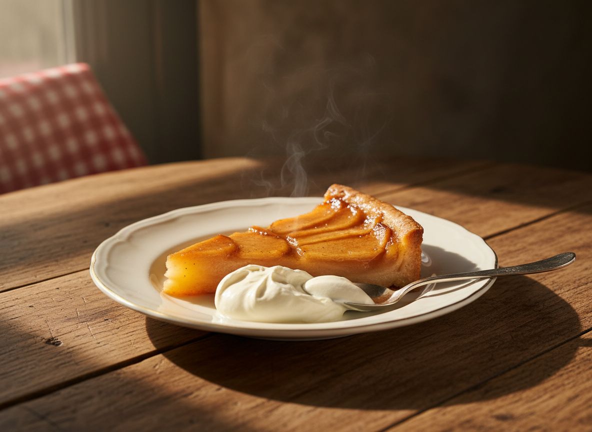 Tarte tatin et crème crue